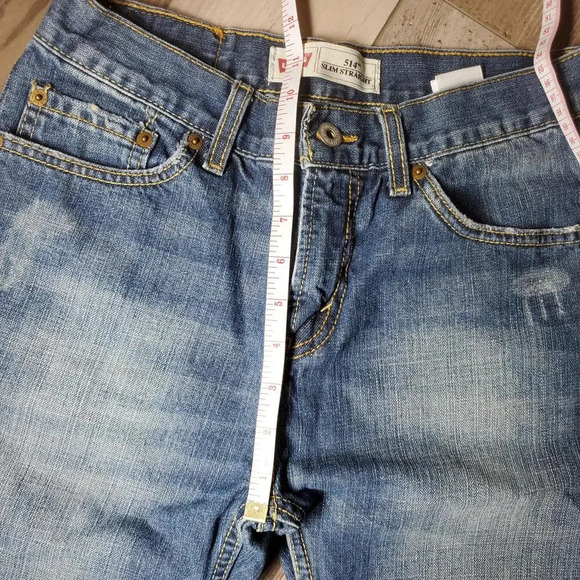 Levi's 514 Slim Straight Medium Wash Boys Size 16 Regular Jeans W28 L28 - Picture 9 of 12